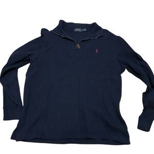Ralph Lauren Dark‎ Blue Quarter-Zip Sweater Red Pony